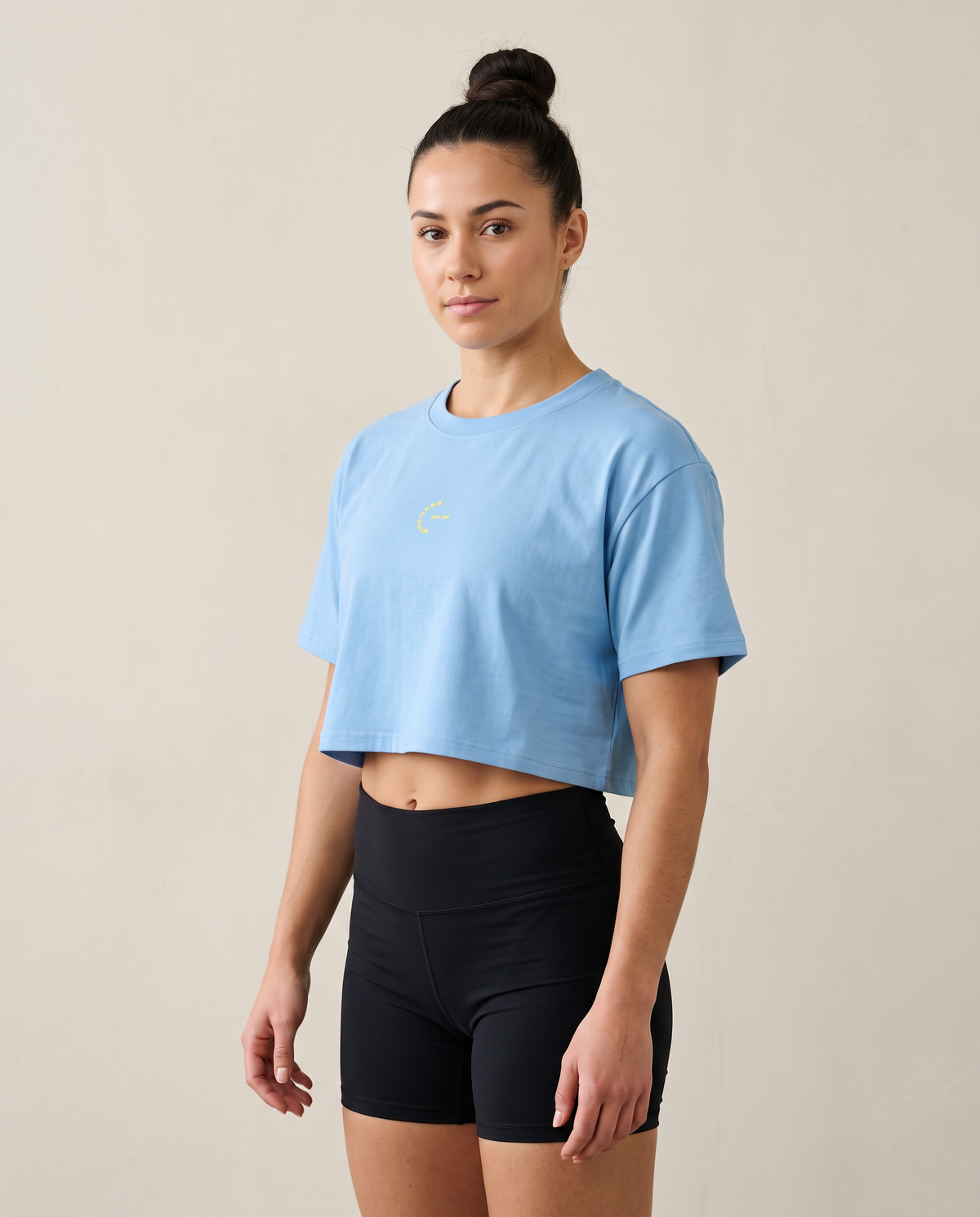 Crop Beautiful Chaos Sideline Blue de Nicemess, en mujer, vista de frente