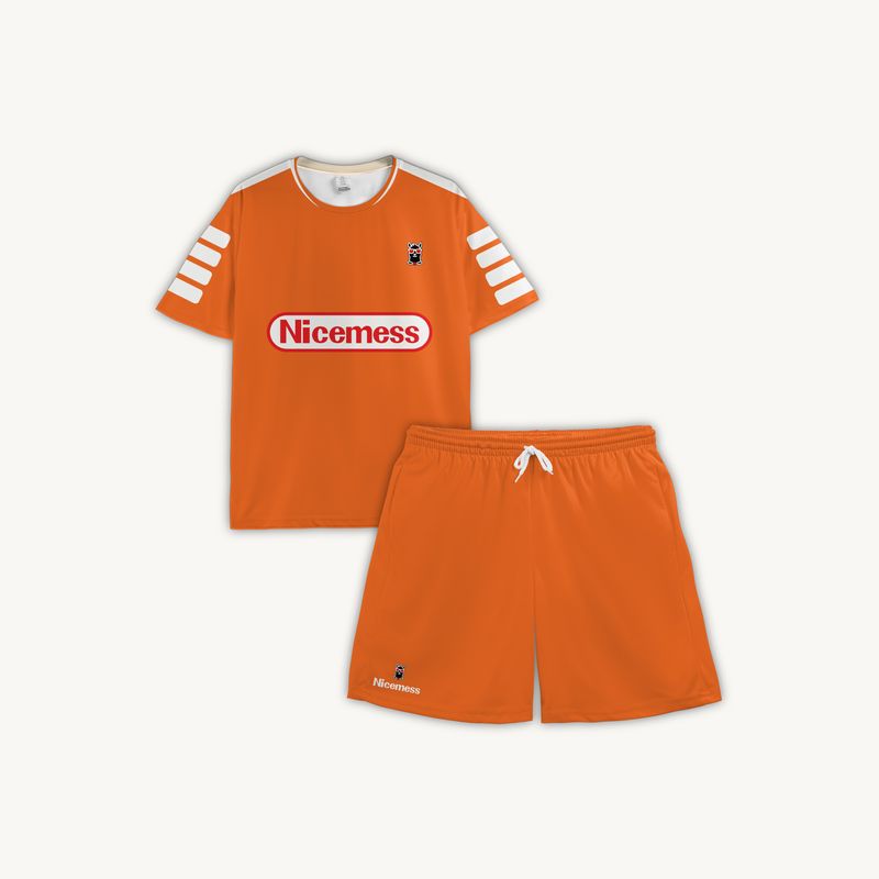 PACK Fiore Orange – Camiseta + Shorts (Cuello Redondo)